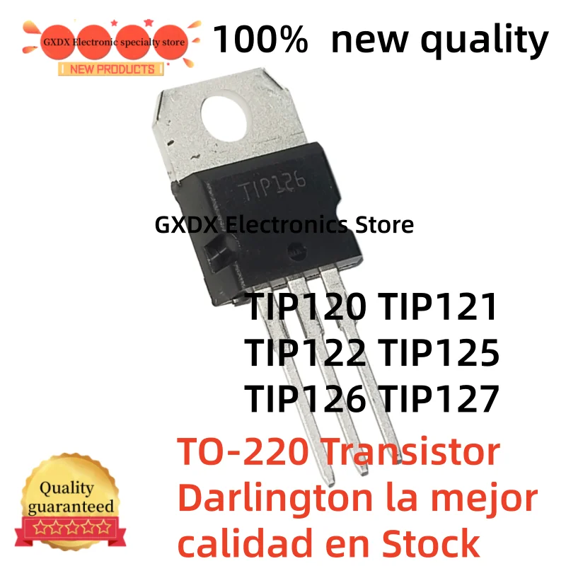 10-20pcs 100% new original TIP120 TIP121 TIP122 TIP125 TIP126 TIP127 TO-220 Darlington Transistor best quality in stock