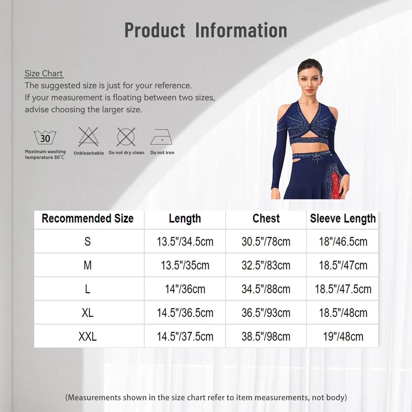 Abito latino senza schienale stile sexy da donna Jazz Samba Cha-cha Tango Costume da spettacolo di danza Halter Manica lunga Crop Top + Gonna Set