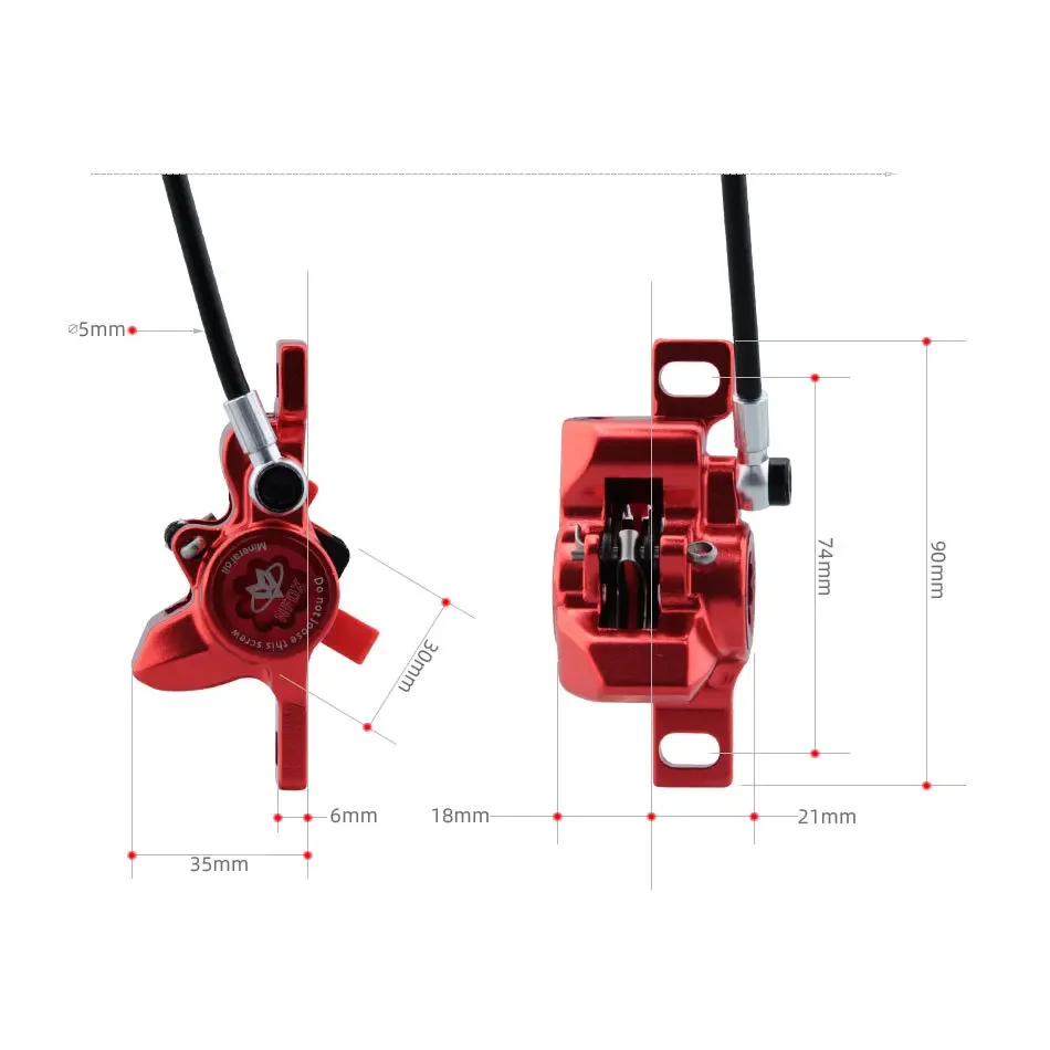 NFOX-Pinza de freno hidráulico GT267 para bicicleta de montaña, disco derecho, reparación de tubería de freno de aceite, 2300mm, accesorios para bicicleta