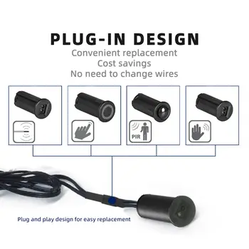 Spínač senzoru s jedním ovládáním skříně, PIR ruční dotykový senzor dveří, ZAP/VYP DC 12V 24V 5A 4pinový pro ovládání vnitřního LED osvětlení 10 nejlepší prodej spínač osvětlení dveří skříňky - №8