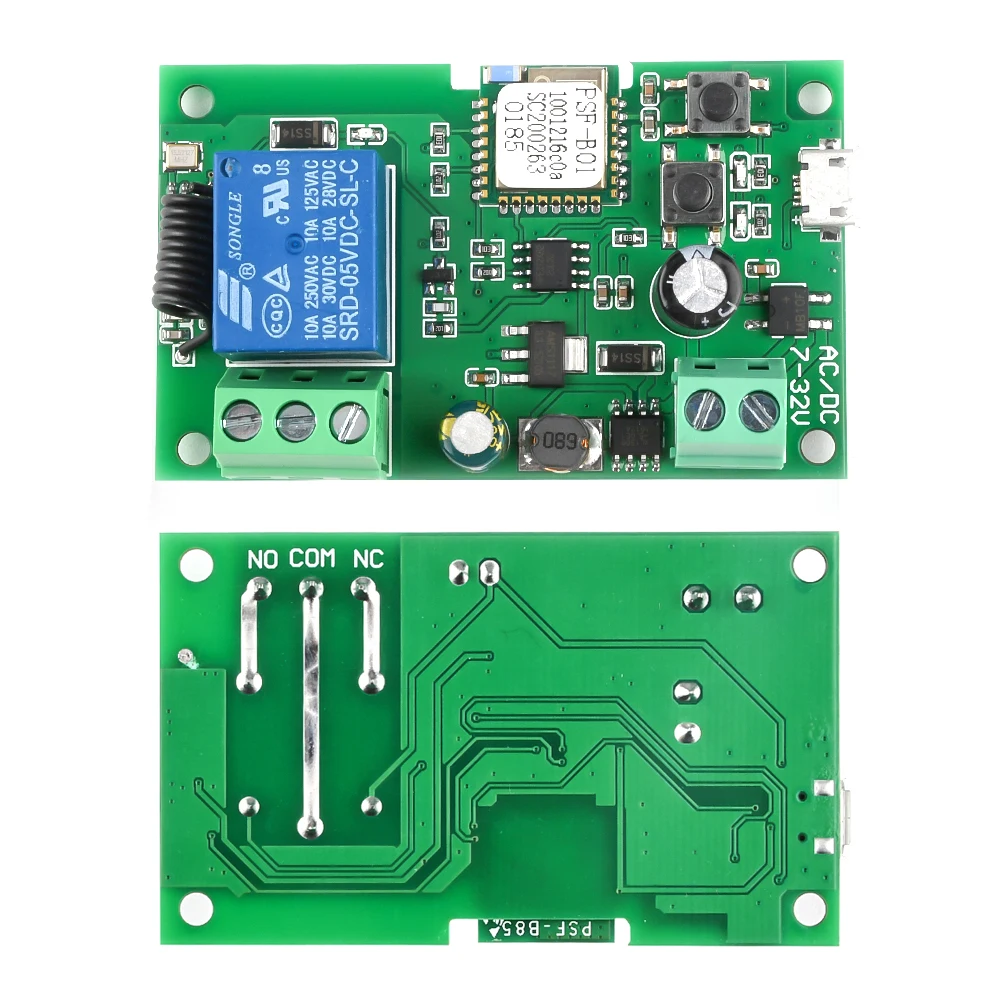 DC 5-32V WiFi relay module Things Smart Home Remote Control Switch RF 433 Remote Control Relay Module 5V 12V 24V