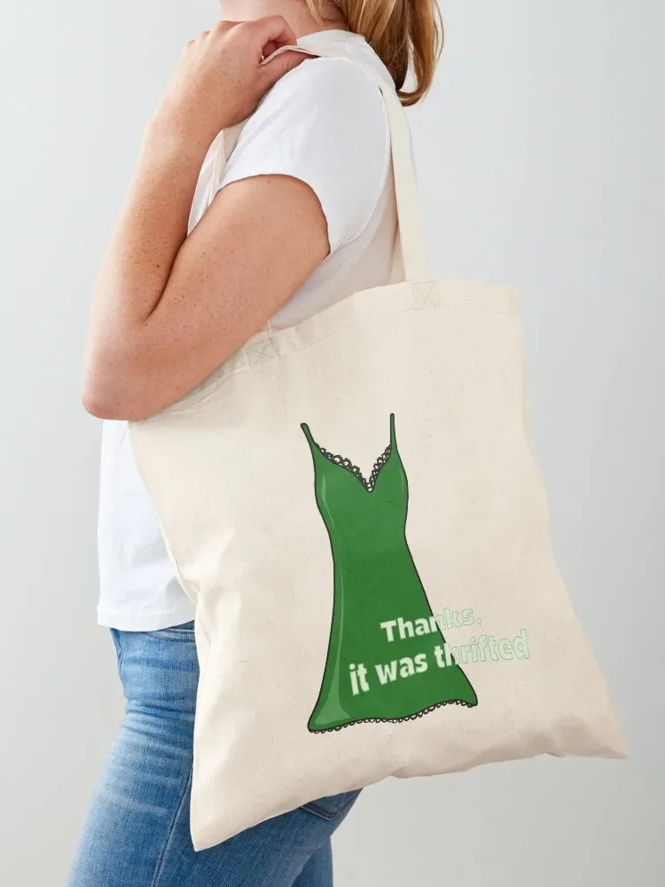 Thrifted Slip Dress Tote Bag tote bag screen shopper bag women canvas shopper bags for women custom canvas