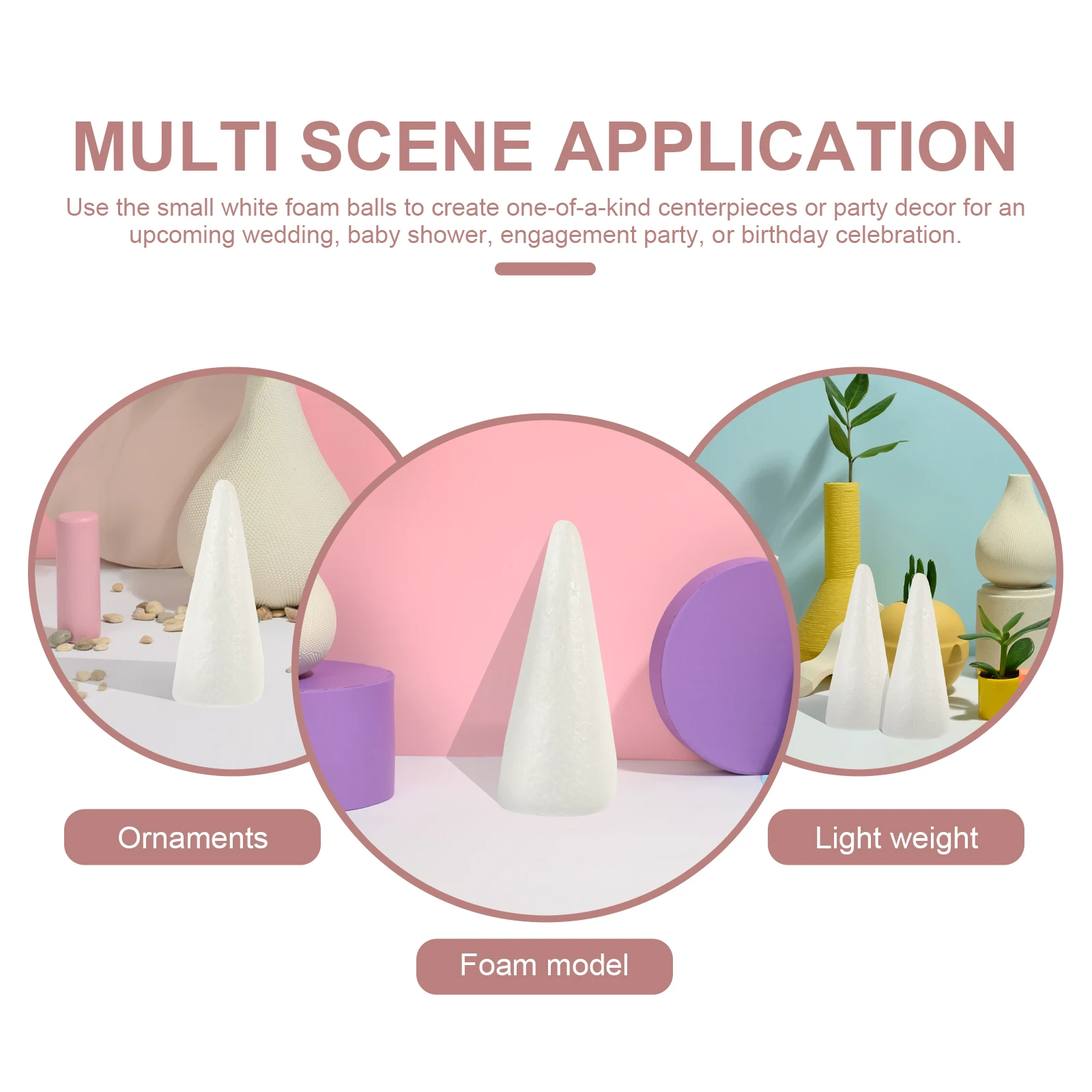 

6 White Foam Cones 15cm DIY Craft Supplies Kids Toys Xmas Tree Decorations Art Projects Foam Cones H made Crafts Wedding Decor