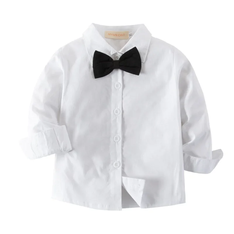 Kids Clothes Boys Baby Boss Outfit White Bow Tie Shirt + Coat + Pants Formal Wedding Suit Set Long Sleeve Children Boy Clothing