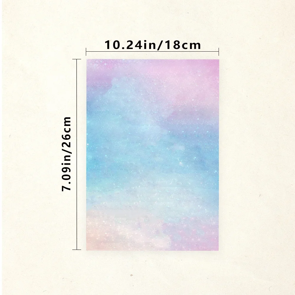 30 Sheets, B5 Macaroon Gradient Themed Writing Paper, Lined, Glue-free, Very Suitable For Notebooks, Memos, And Stickers
