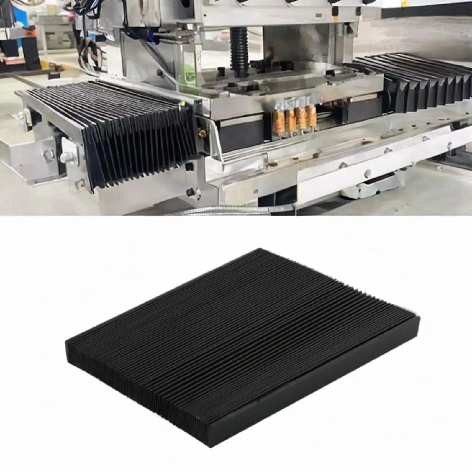 Máquina cnc capa de acordeão fole capa estiramento comprimento 1.5 m dobrável oilproof textura suave fresadora guarda