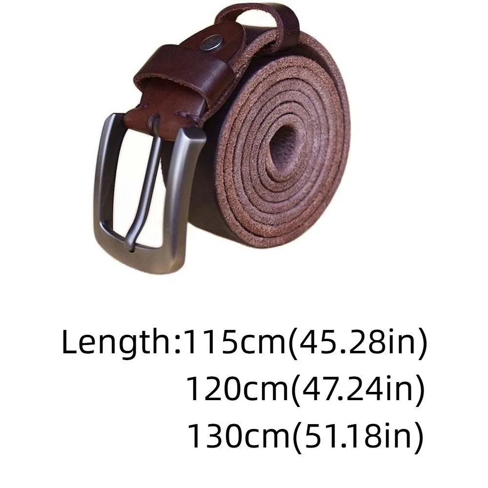 أزياء سبائك الرجال حزام عريض الملمس مربع مشبك حزام جلد طبيعي البني دائم الجينز حزام حلية