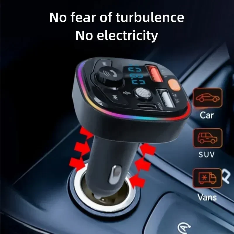 Car Charger Fast Charging Wireless 5.0 Handsfree Car MP3 Player FM Transmitter Type C PD 18W 3.1A Dual USB Car Kit FM Modulator