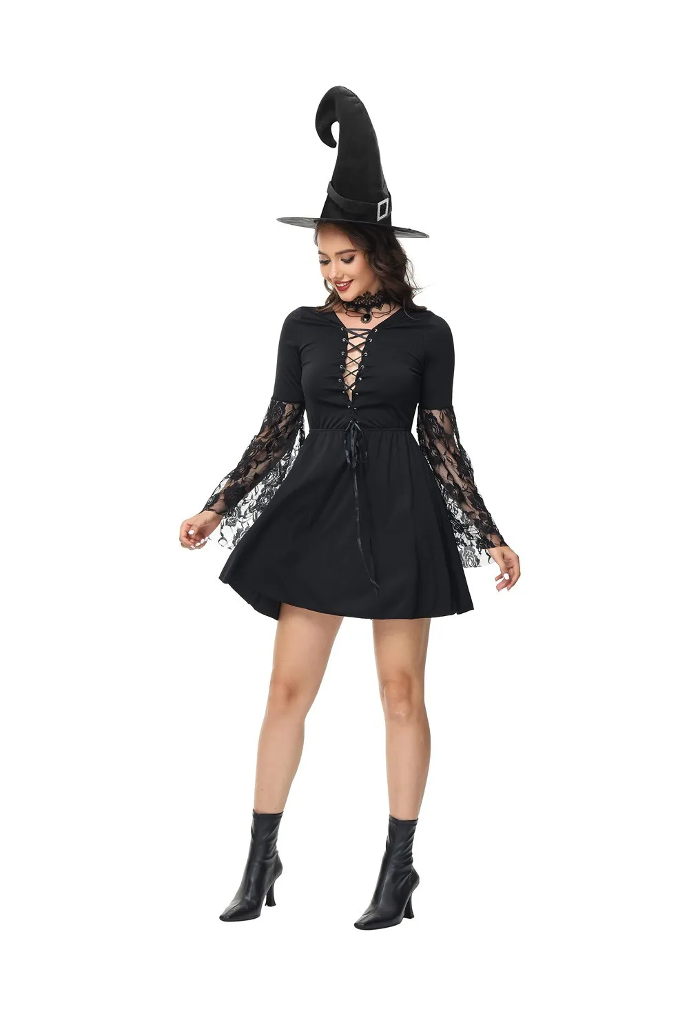 Robe de Sorcière Cosplay d'Halloween, Costume de Scène de brevpour ixAdulte