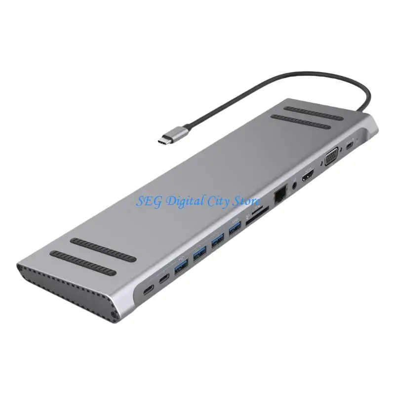 

U75B USB C ноутбук Docting Station 14 в 1 Multiports Adapter для ноутбуков HDMIS VGA Ethernet RJ45 3,5 мм Audios USB Port