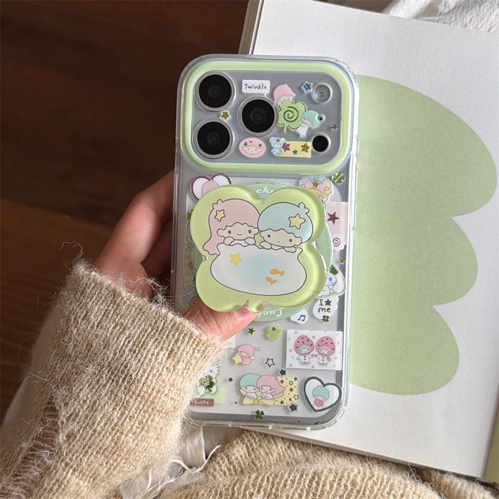 

New Cute Cartoon Animal Magnetic With Magsafe Gemini Holder Stand Phone Case for iPhone 17 16 15 14 13 17 Pro Max 16 Pro Cover