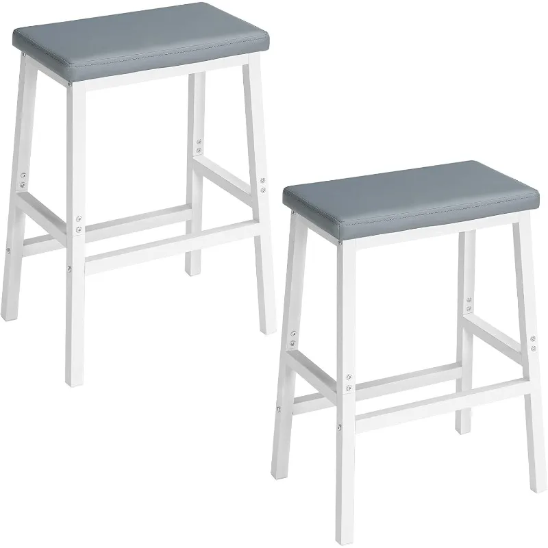 

Bar Stools, Set of 2 Bar Chairs, PU Leather Upholstered Breakfast Stools, Easy Assembly, Suitable for Kitchen, Bar