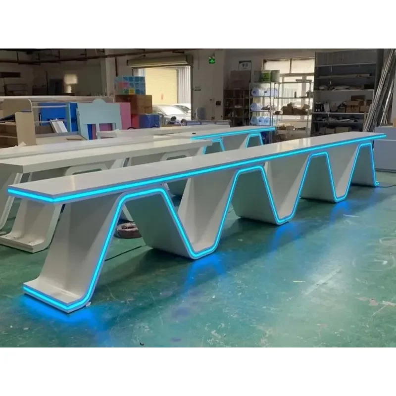 for Nakajima Round Luminous Display Table Creative Tech Showroom Experience Stand Paint Baking Finish Exhibition Cabinet - view 4