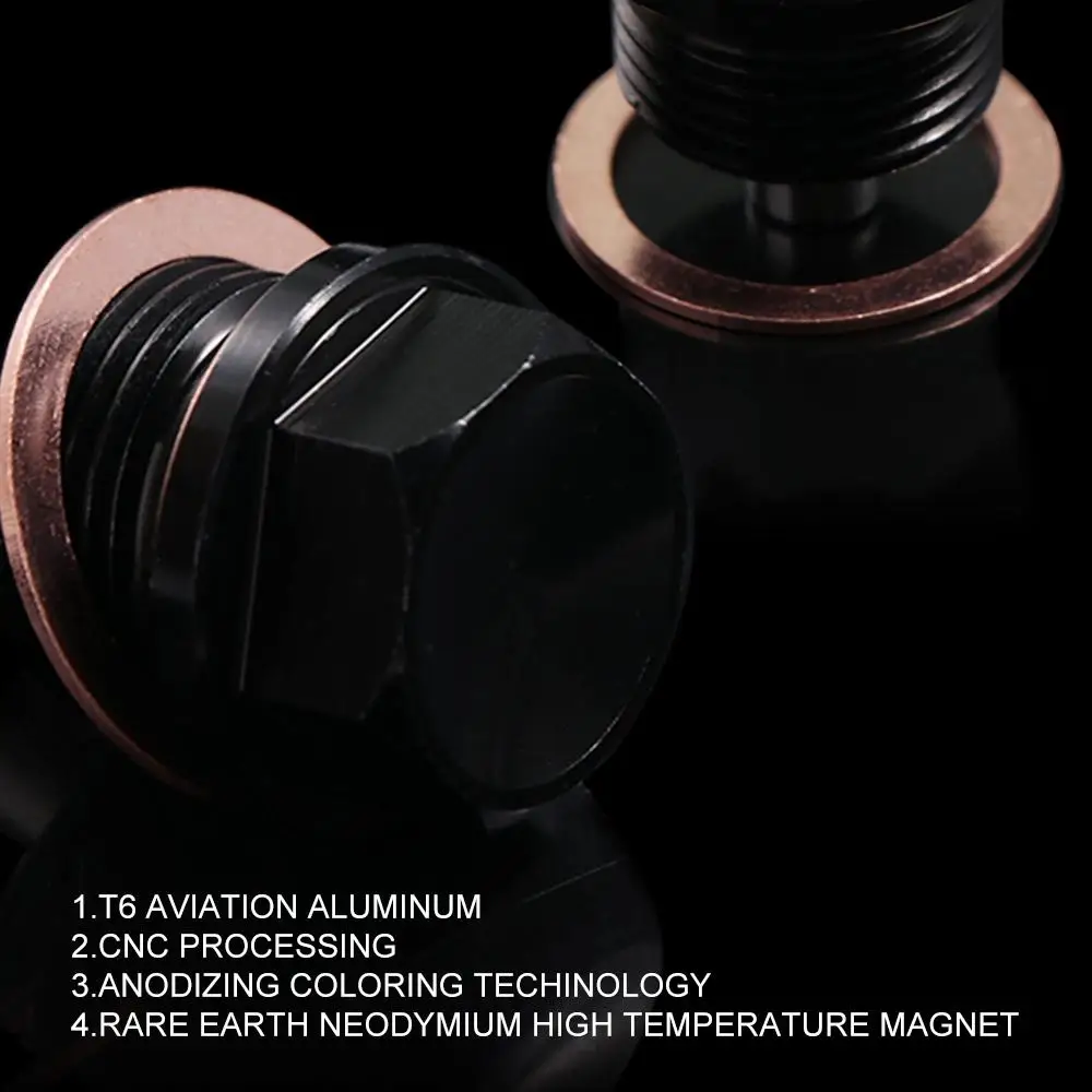 

Aluminum Magnetic Oil Drain Plugs M12/M16/M20 Engine Engine Drain Nut Bolt Magnetic Smooth Sump Nut Screw Universal Car