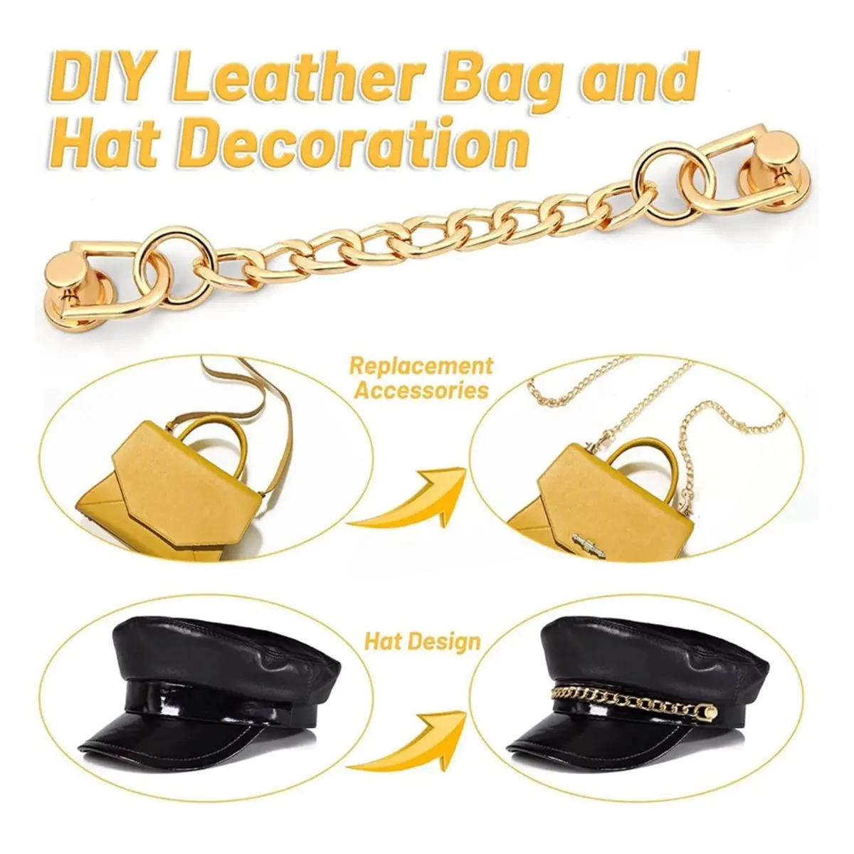 【CYBER MONDAY】40 Pieces D Rings Rivets for Leather Purse, Gold Ball Studs Rivets with D Ring for Leather Crossbody Purse Craft