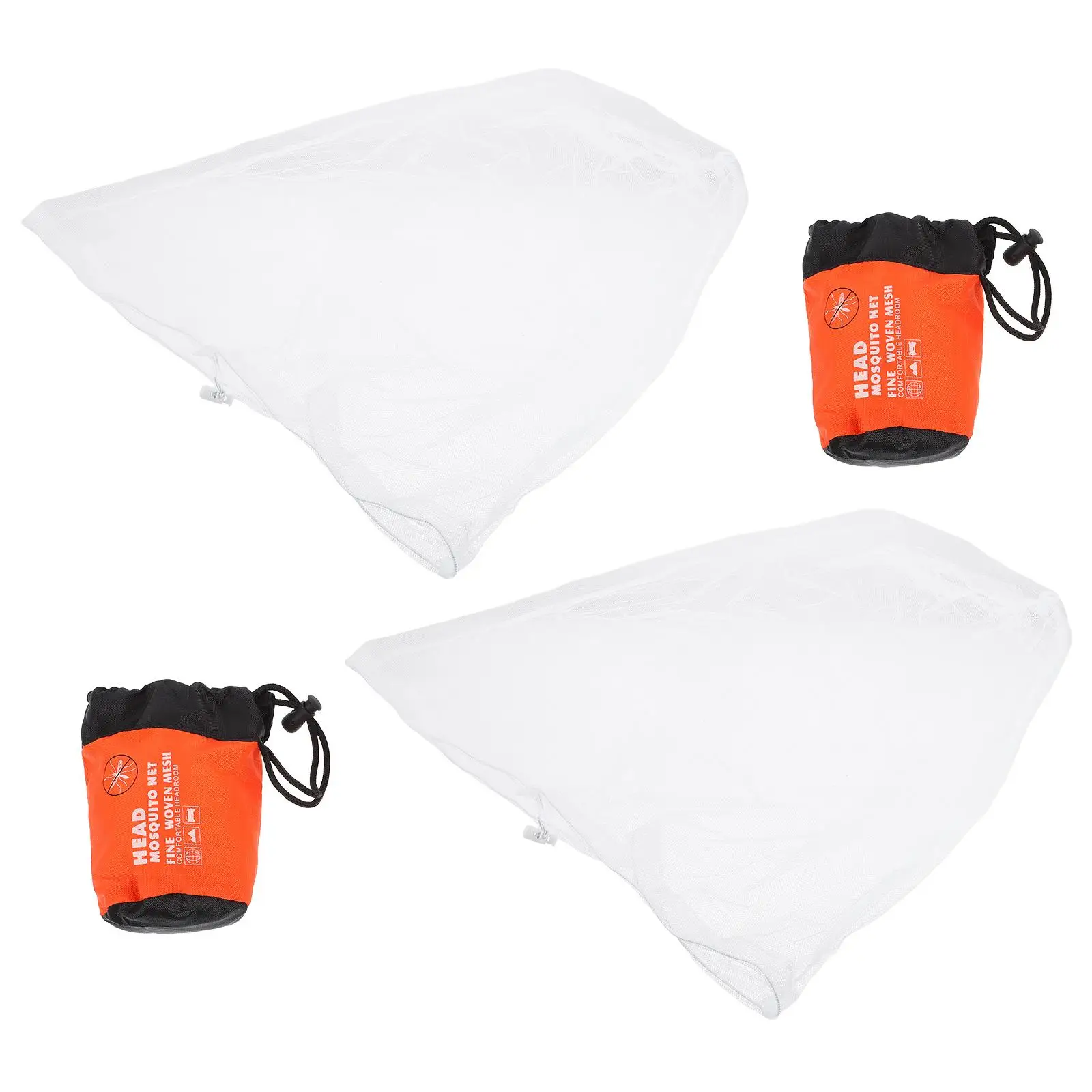 2 Pcs Mosquito Mask Net Foldable Fly Protection Netting White Polyester Head Nets