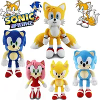 30CM !! High quality Sonic Plush Toy Sonic Knuckles Tails Cute Cartoon Soft Stuffed Doll Birthday Gift for Children