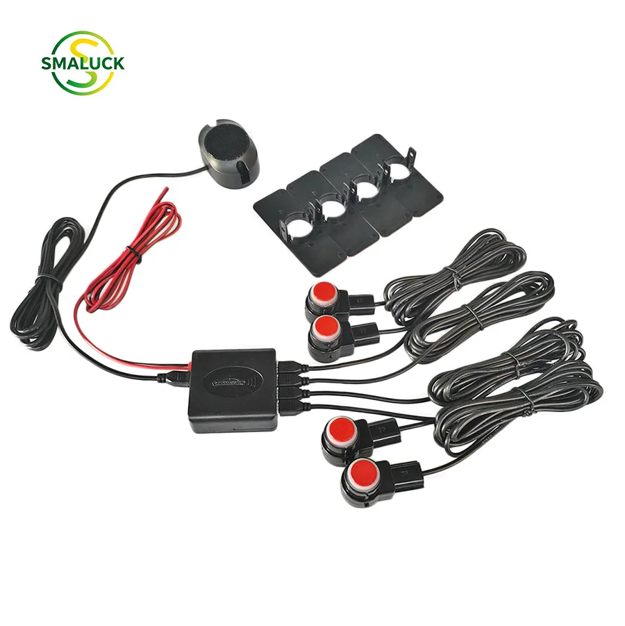 SMALUCK 14mm Flat Car Parking Sensor Intelligent Parking Assistance Radar Reverse Alarm Sound Buzzer with 12V Power Supply