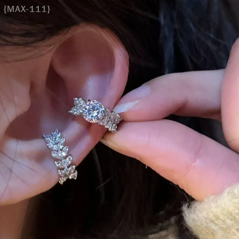 【MAX-111】1/2Pcs Round Zircon C Shape Clip Earrings - Fashion Non-Piercing Ear Cuff Daily Wear Jewelry Gift for Women Girls【W1】