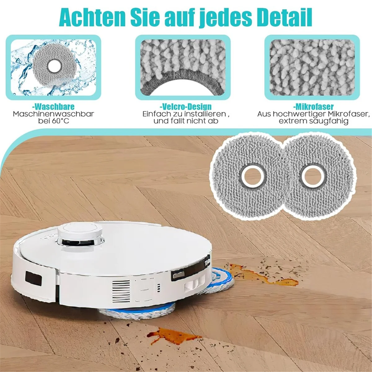 BFYLE Für Ecovacs Deebot T30 Pro Omni / T30 Omni / T30 Omni / T30 Max Vakuum Hauptseitenbürste Hepa-Filter Mopp Tuch Staubbeutel