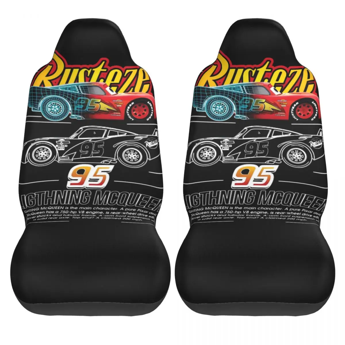 

Чехлы на автомобильные сиденья Lightning MCqueen, милые минивэнские чехлы на автомобильные сиденья, полиэстер, эластичный чехол из двух частей