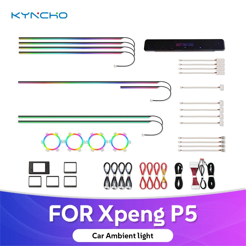 KYNCHO For Xpeng P5 Symphony Automotive Ambient Lighting Upgrade with Dedicated LED Car Ambient Light Emitting  Flowing Light
