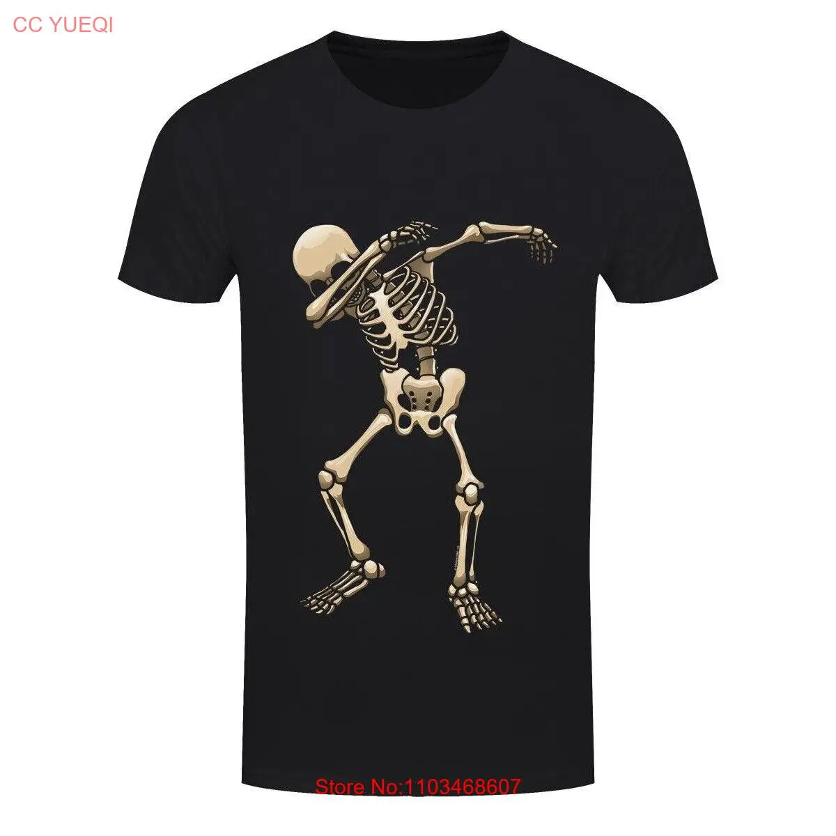 Maglietta Grindstore Da Uomo Skeleton Dab Halloween (GR1961)-image