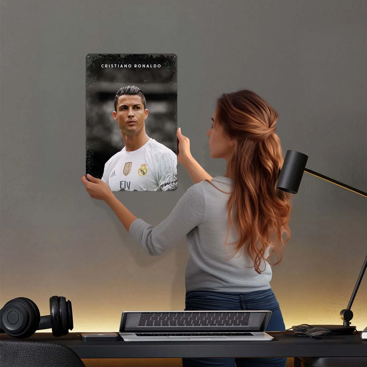 Cristiano Ronaldo Metal Sign Customizable Sports Poster Room Decoration Home Vintage Tinplate Signs for Wall Art Decoration Bar