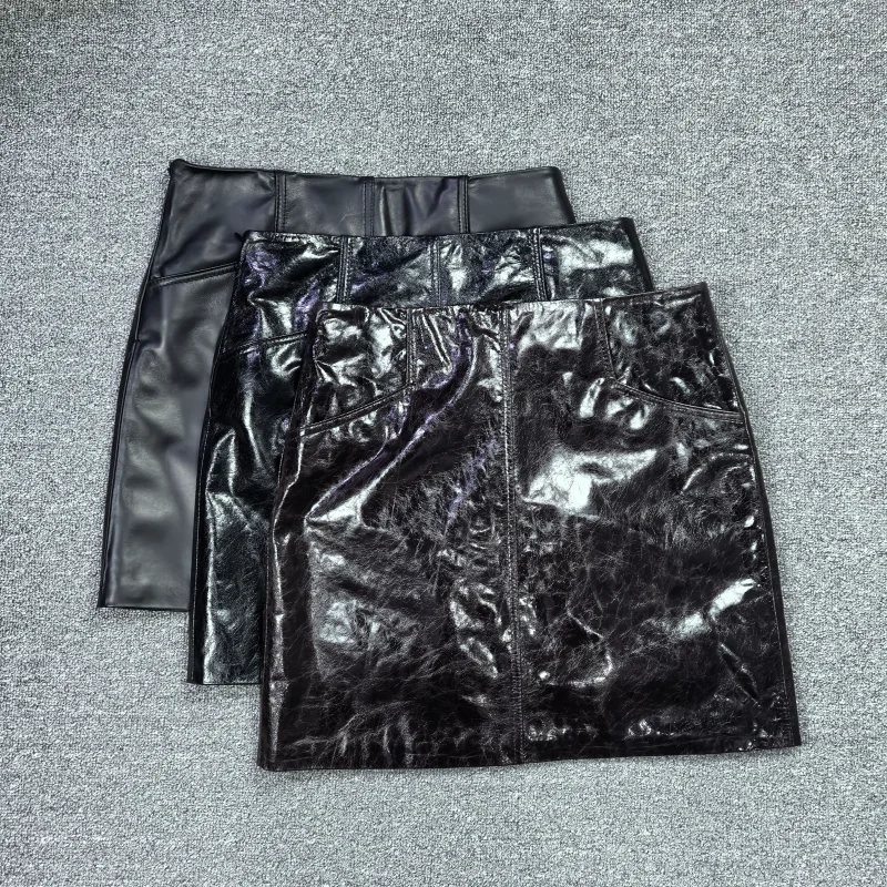 

Winter 2026 Women's ort Leather eepskin Skirt Slimming A-Line Skirt High Waist Commute Sle Versatile Bodycon Skirt