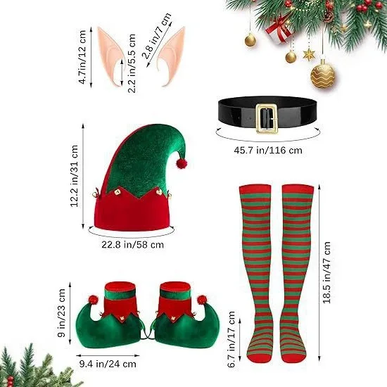 Glitzerndes Pailletten-Weihnachtself-Kostüm für Damen, Weihnachtsfeier-Verkleidung, Cosplay-Outfit, Komplettset mit Ohren, Pelzbesatz, Grünes Outfit 2026 – Detail 6