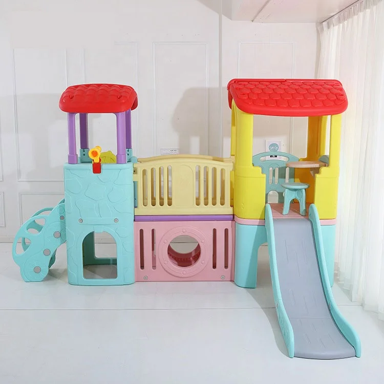 Combinazione familiare in plastica scivolo per parco giochi per bambini al coperto per bambini