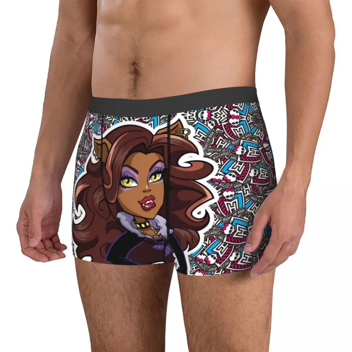 Draculaura-bóxer de dibujos animados para hombre, ropa interior alta, bragas suaves, novedad