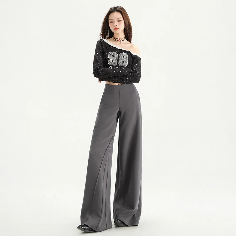 

2026 Spring Summer New Flared Knitted Casual For Women High Waist Slimming Wide Leg Bell Bottom