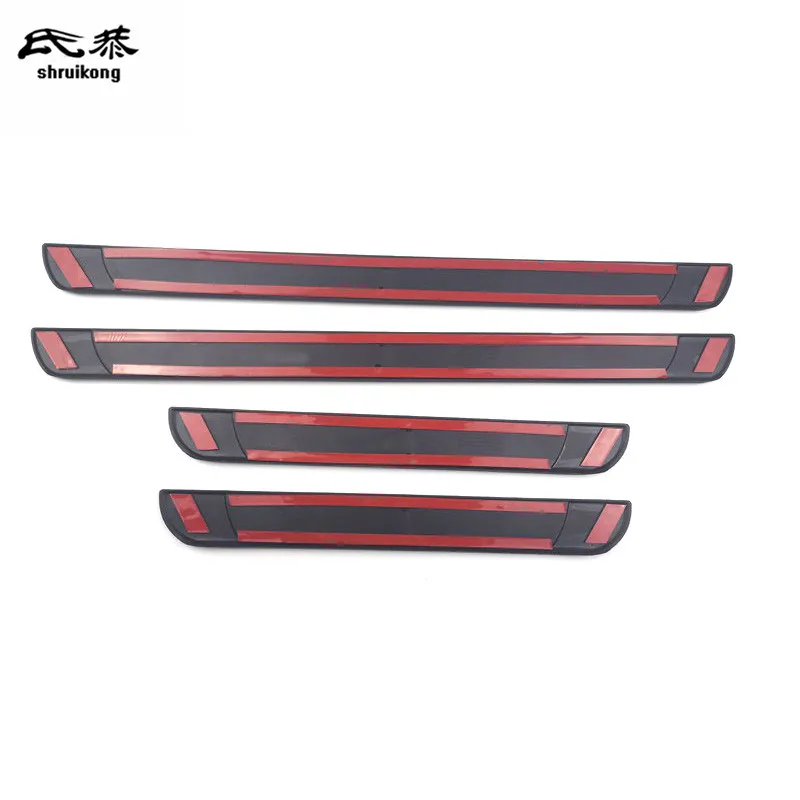 4PCS Suitable For 2012-2022 Peugeot 208 Plastic And Stainless Steel Car Outside Door Sill Pedal Scuff Plate Decoration Cover