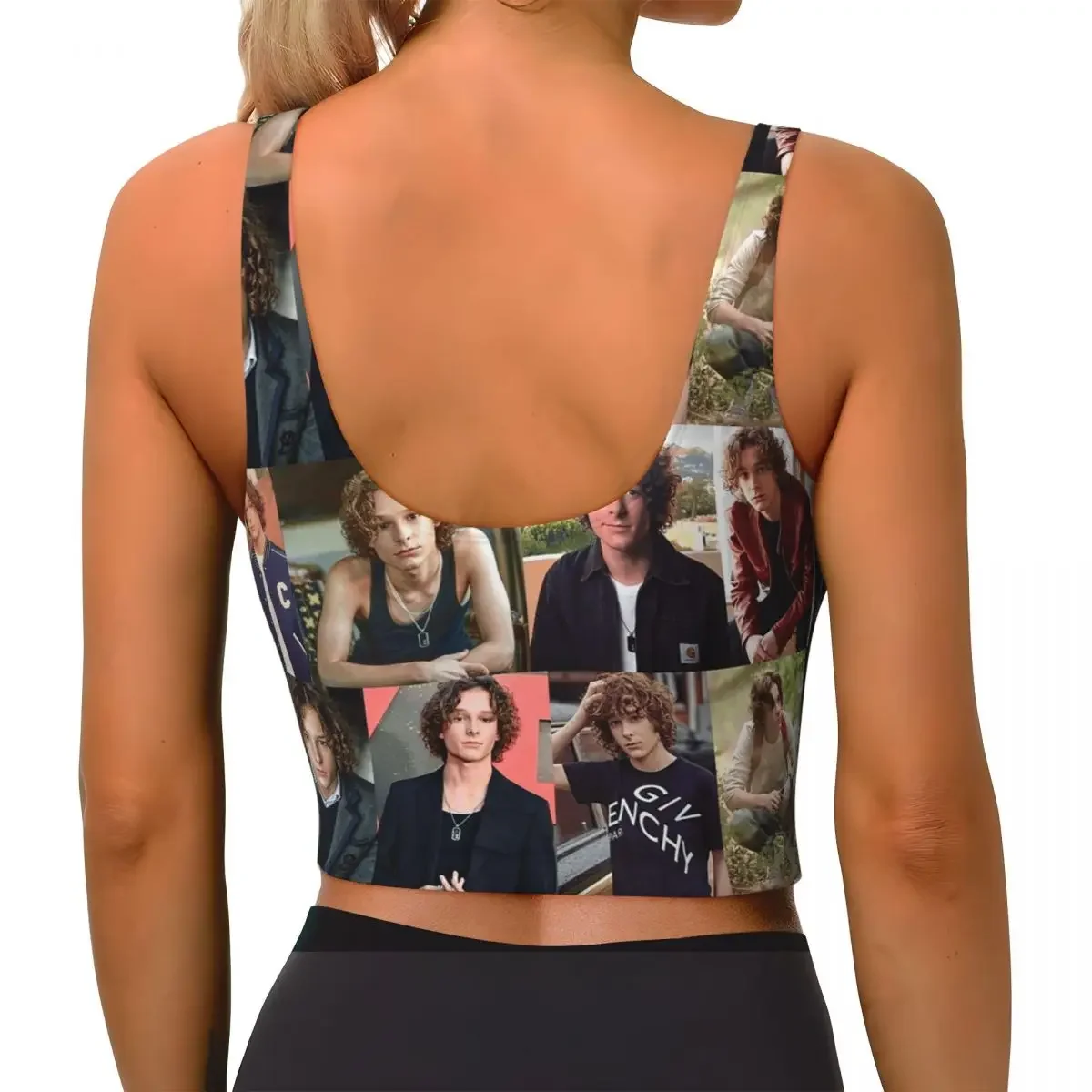 Custom Mason Thames Collage Women Sports Bras High Impact Vest Gym Workout Yoga Crop Tank Top