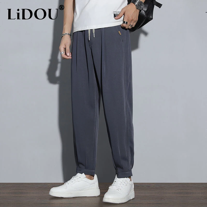 

Spring Summer Korean Style Solid Color Fashion Pants Man Harajuku Casual Loose Trousers Pocket Oversize Male Streetwear Clothes