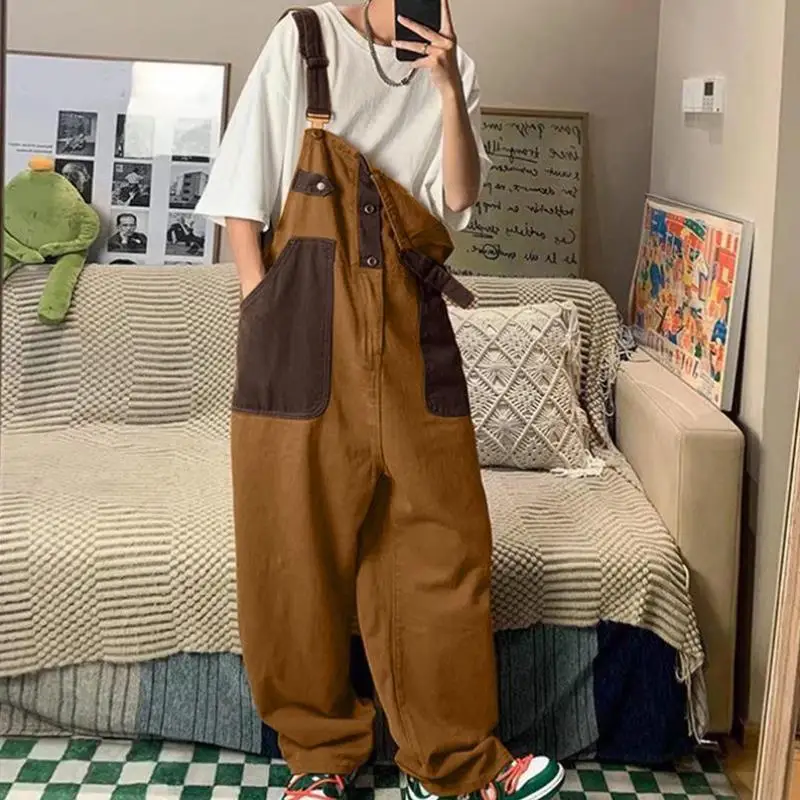 

Vintage Denim Overalls ex Low Waist Overalls with Dstring in Nylon Fiber Resistant to Deformation Summer 205
