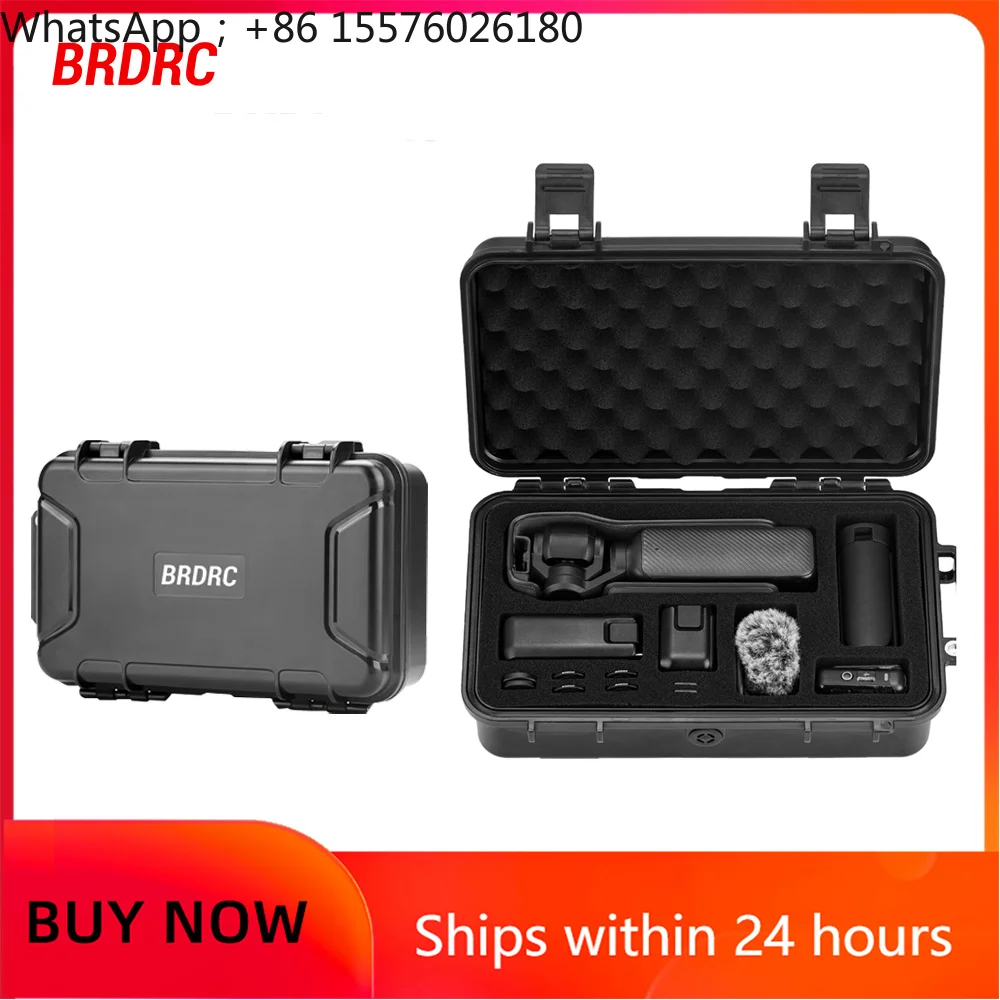 BRDRC Pocket 4 Waterproof Hard Case for DJI Osmo Pocket 3 Camera Accessories Travel Box Portable Carrying Case Black Suitcase