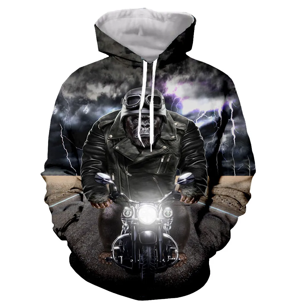 Motocicleta 3D Print Zipper Hoodies, mangas compridas, moletons Motocross, jaqueta para homens e mulheres, transporte da gota, n