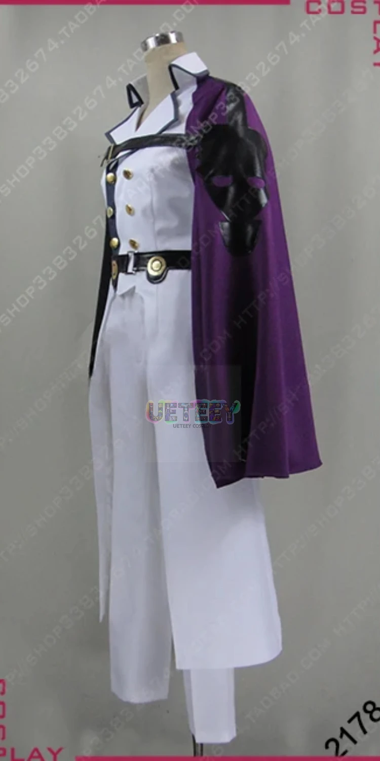 UETEEY  Seraph of The End Crowley Eusford Uniform Cosplay Costume with Cape and Gloves