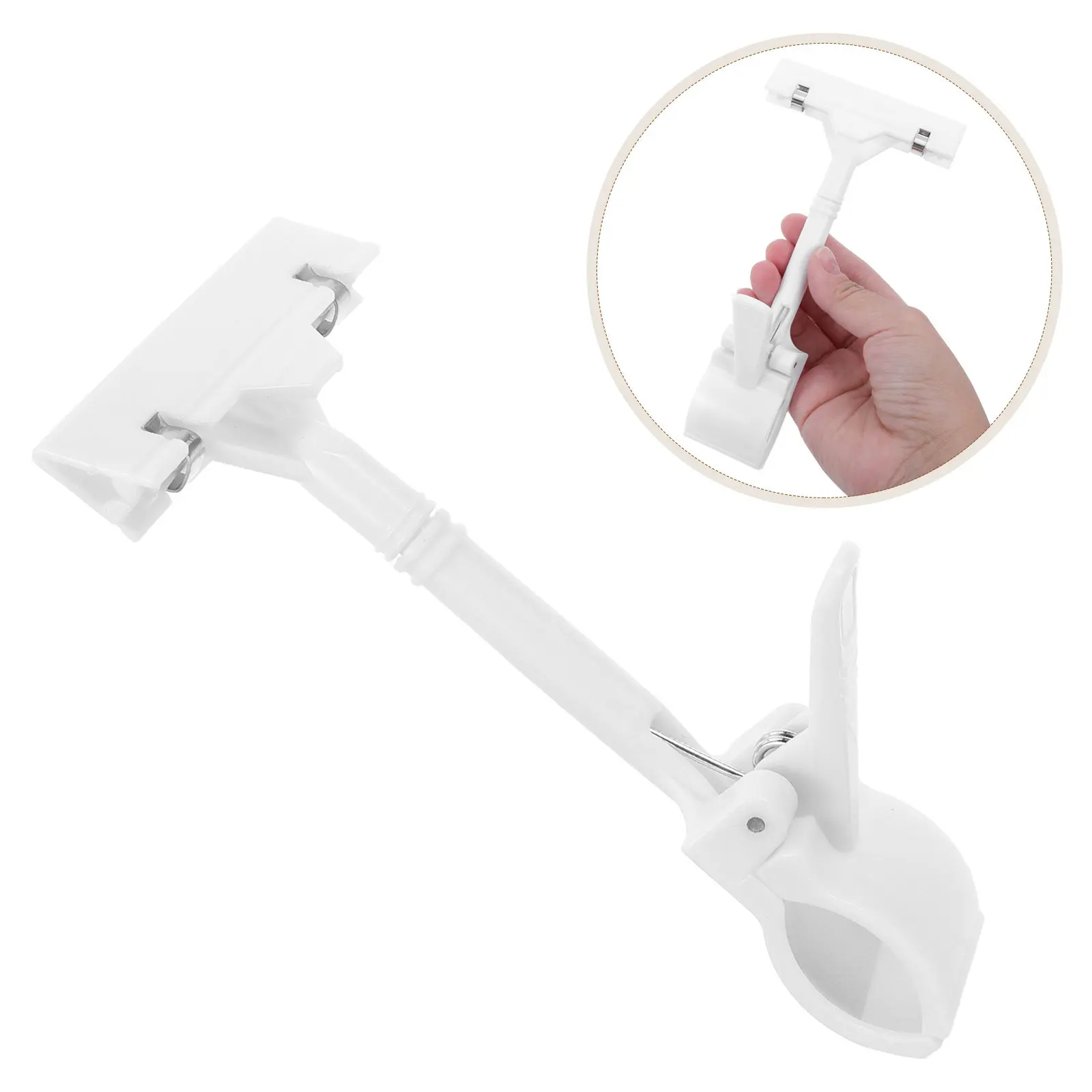 20Pcs Shelf Label Clip Plastic Display Holder Single Handed Operation for Price Tags Menu Signs Clothing Rack Retail Display