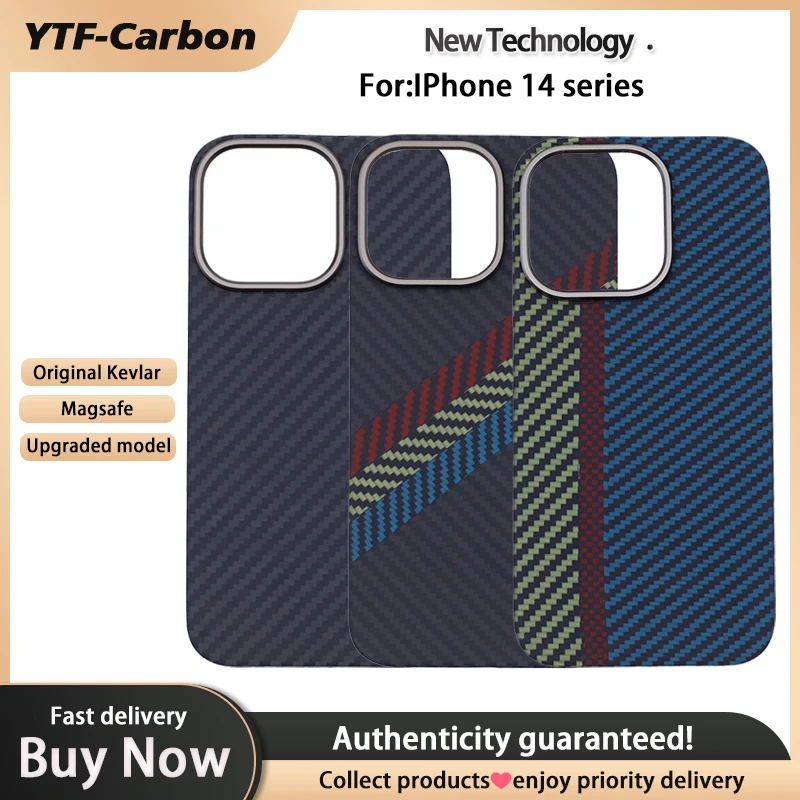 

YTF-carbon Carbon fiber case For iphone 14 Pro Max case,Aramid fiber Ultra-thin anti-drop iphone 14pro cover