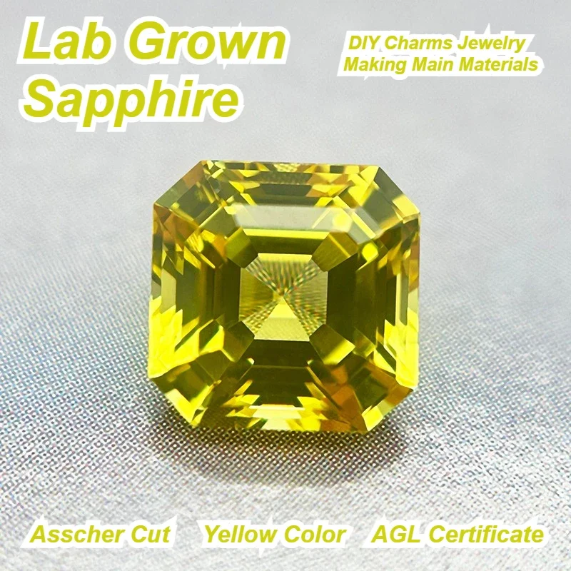 

Лидер продаж, выращенный в лаборатории сапфир, огранка жовтого цвета, подвески «сделай сам», изготовление ювелирных изделий, основные материалы на выбор, сертификат AGL