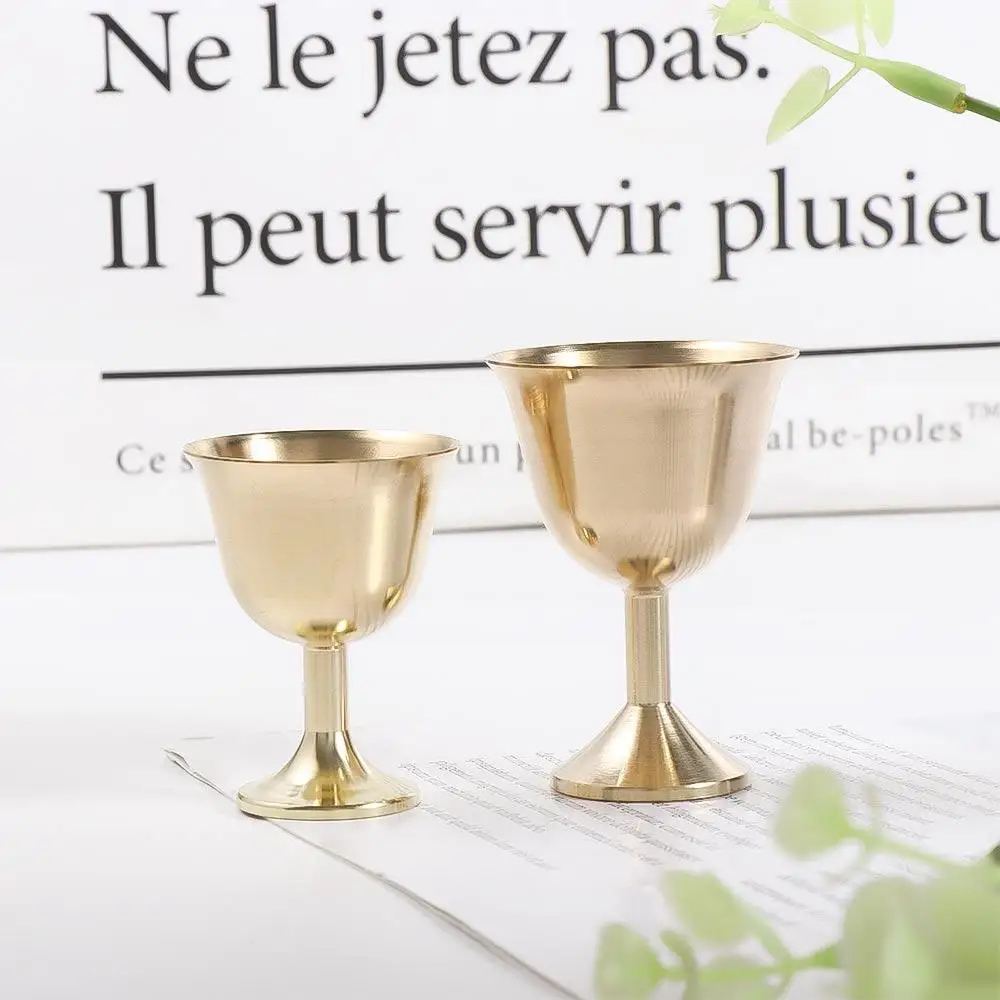 Brass Chalice Cup Wine Goblet Brass Drinking Beverage Tumbler Cups Lamp Holder Metal Liquor Tumbler For Party Home