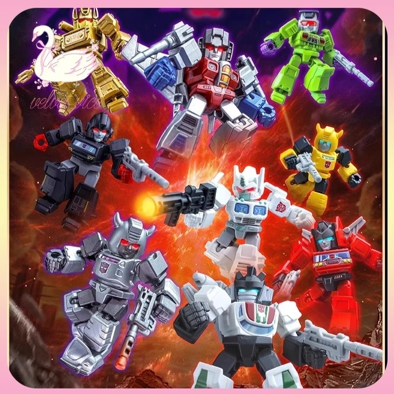 Original Blokees Transformers Defender Version 1-5 Set Action Figures Bumblebee Megatron Peripheral Collection Toy Boy Gift