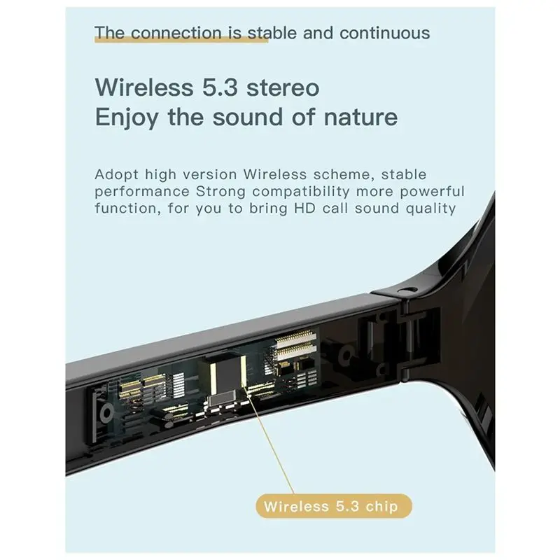 B68A New F07 Smart Glasses Wireless Bluetooth V5.3 Sunglasses Outdoor Sports Call Music Black Technology Headphones