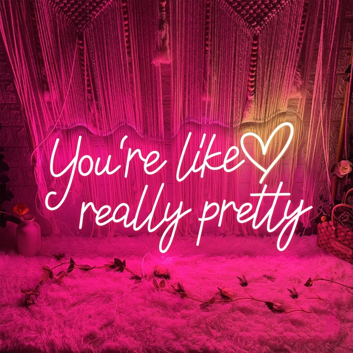 You're Like Really Pretty Neon Sign Led Light Sign for Bedroom Wedding Birthday Neon Decor Home Decor Gifts for Her