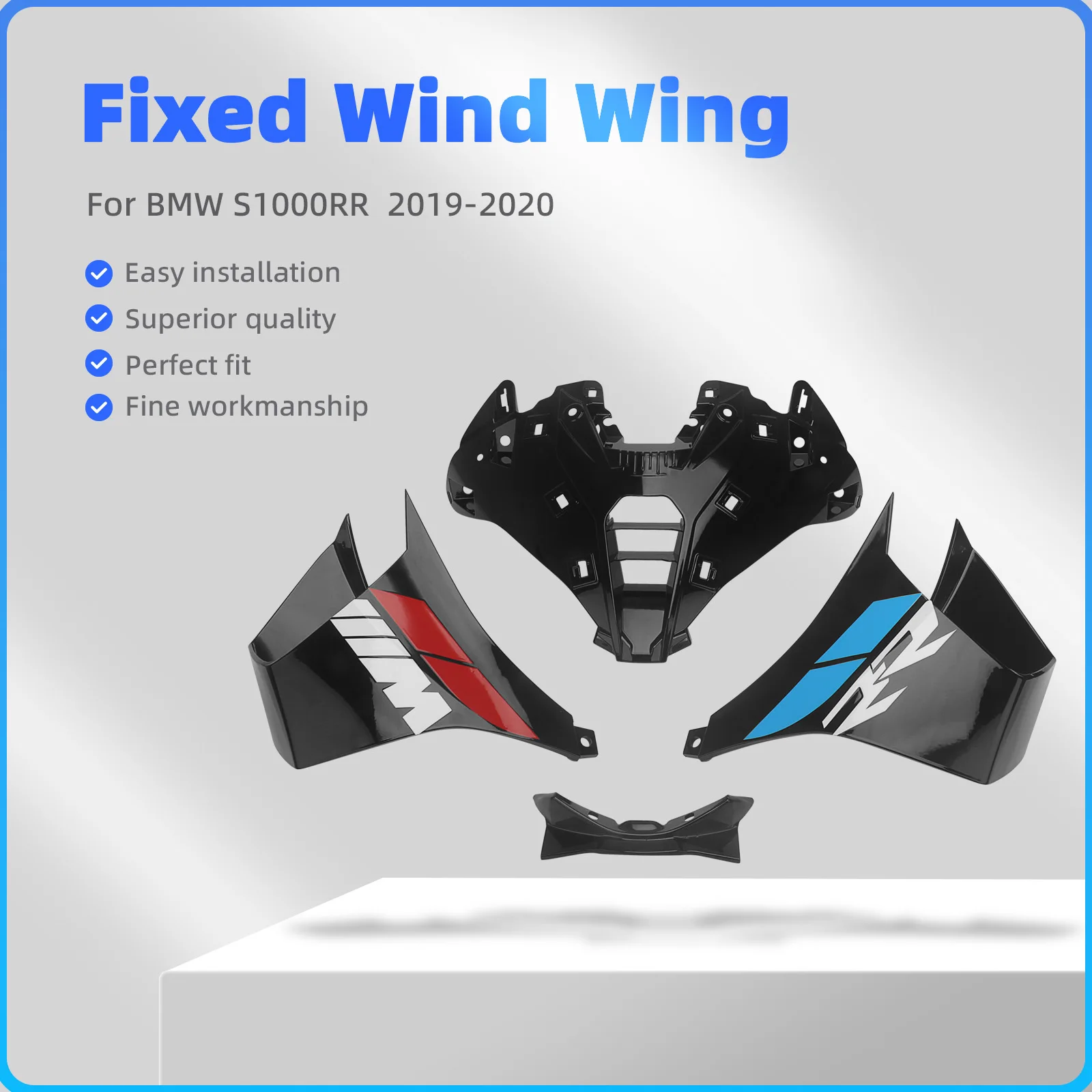 

Motorcycle Front Side Fixed Wing Spoiler Fairing For BMW S1000RR S 1000RR 2019-2022 Carbon Paint Aerodynamic Side Winglet