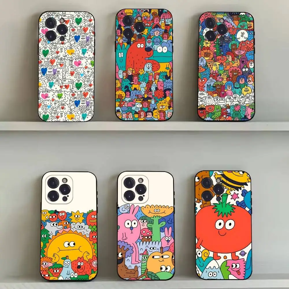

Чехол для телефона Nina Dzyvulska для iPhone 16,15,14,13,12,11,Pro,Max,Plus,X,XS,SE4,E,Mini,мягкий черный чехол