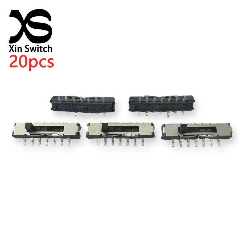 

20 шт. MST-25D01 SMD тумблер, высота ручки 2 мм, 14 контактов, 5 передач, 50 мА, 12 В постоянного тока, патч-тип, раздвижной переключатель питания игрушки